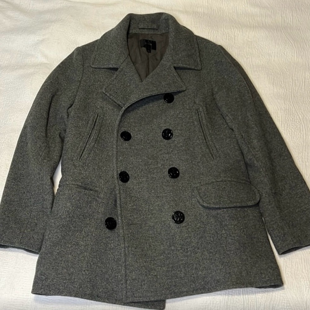 J. Crew Gray Double-Breasted Peacoat